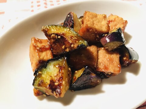 厚揚げとナスのニンニク醤油焼き